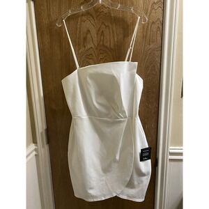 NEW Lulus Drinks On Me White Strappy Layer Dress XL Wrap Style Cocktail Wedding
